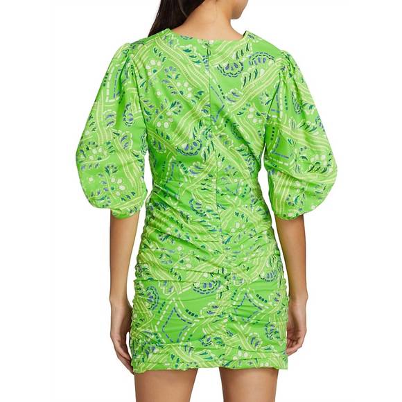 NEW RHODE isla mini dress in lime diamond stitch - Picture 3 of 4